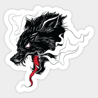 Black Alpha Wolf Sticker